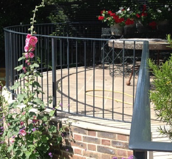 Curved mild steel handrail
