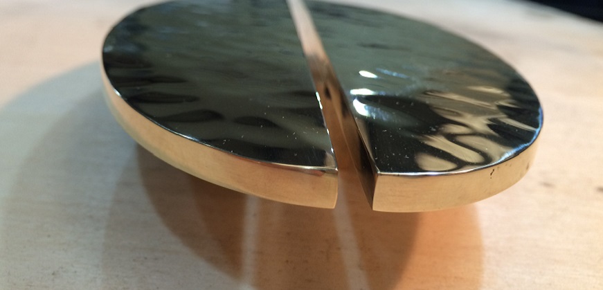 Hand hammered brass handles